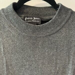 PATRICK JAMES Mock Neck Sweater Signature Collection Pullover Dark Gray Medium